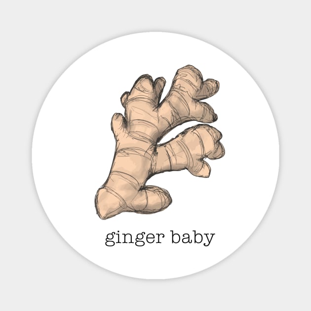 Ginger Baby illustration with Words Magnet by KristopherBel